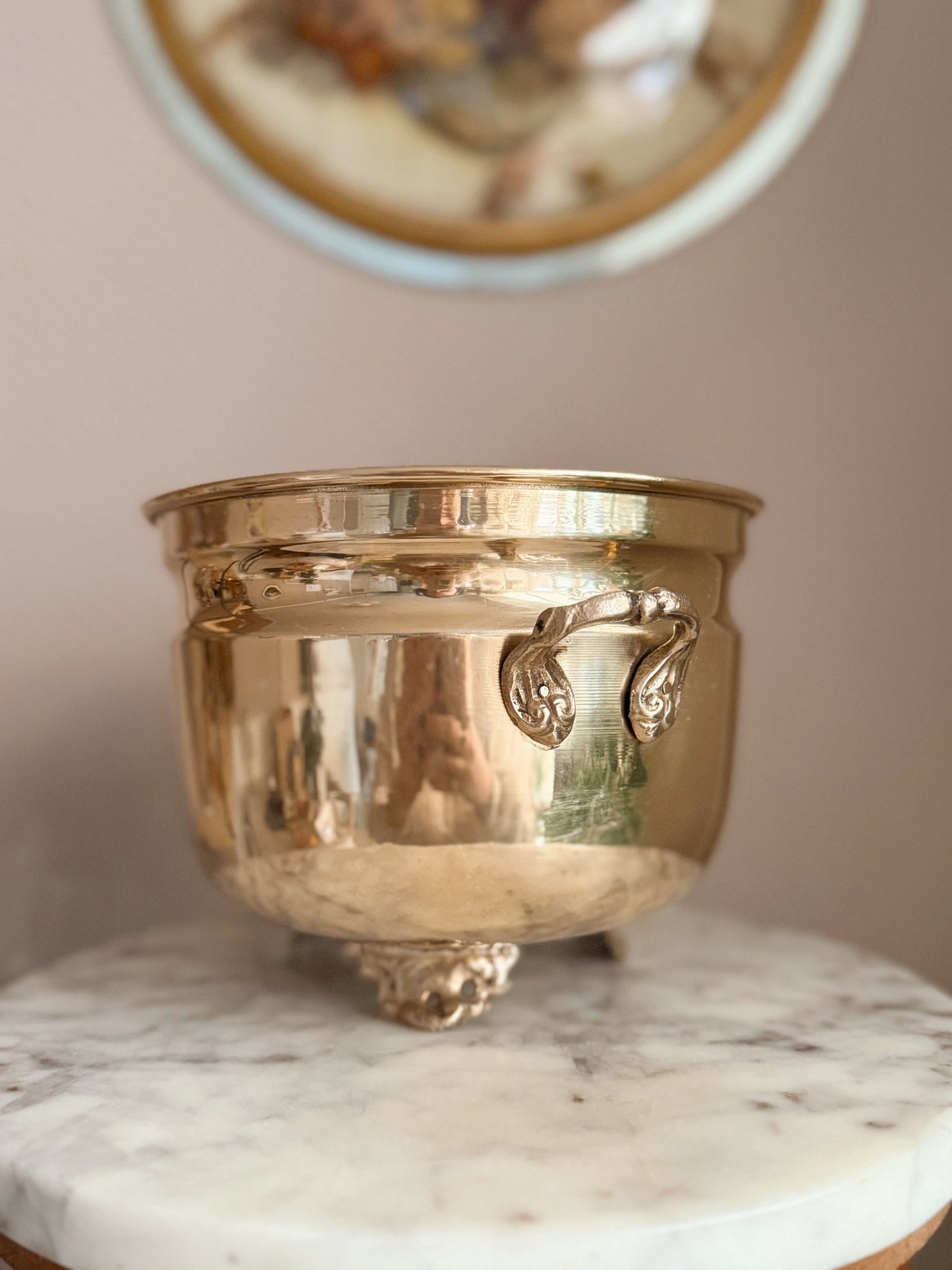 Vintage Large Brass Cauldron