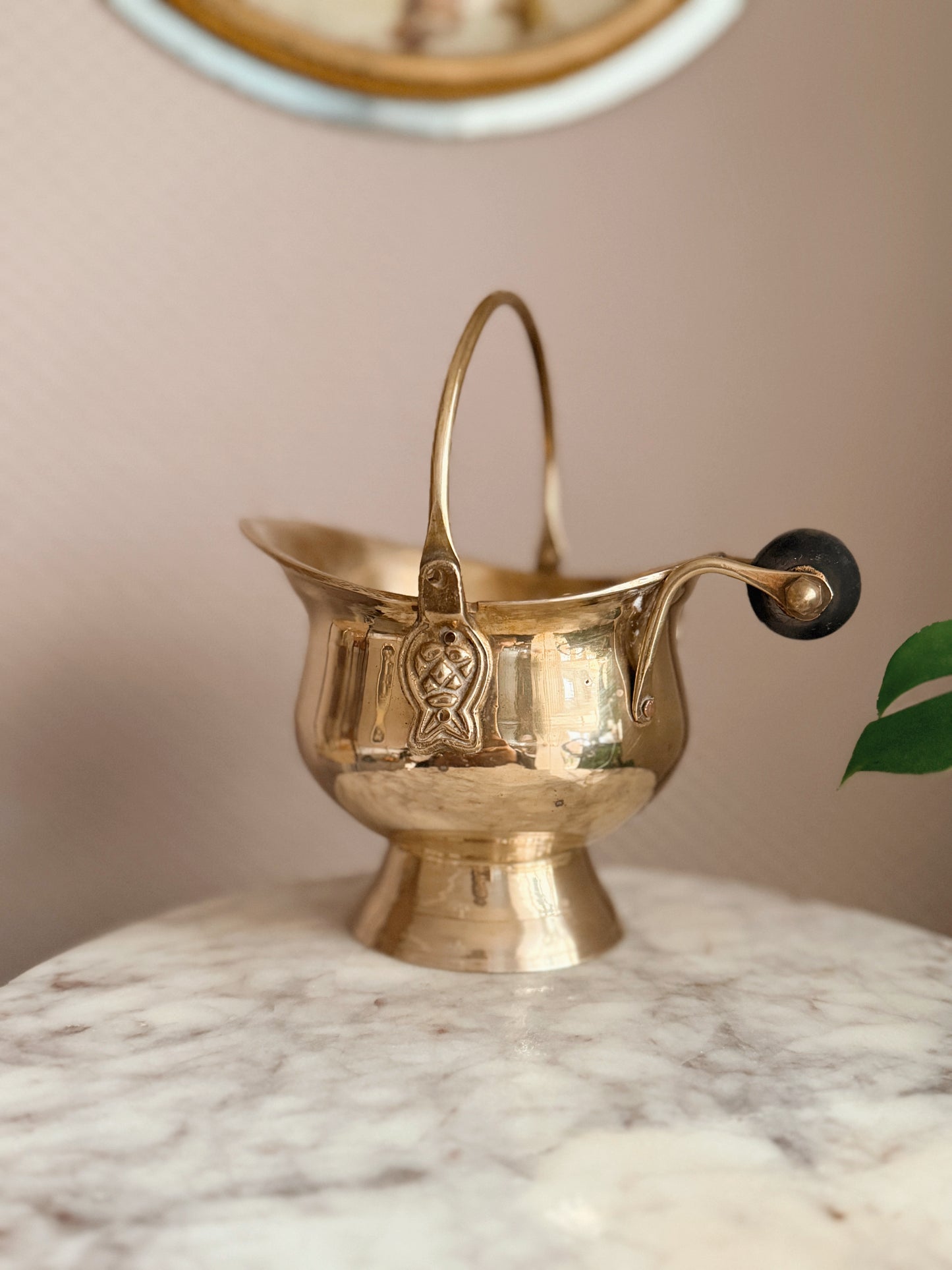 Vintage Brass Cauldron Pot