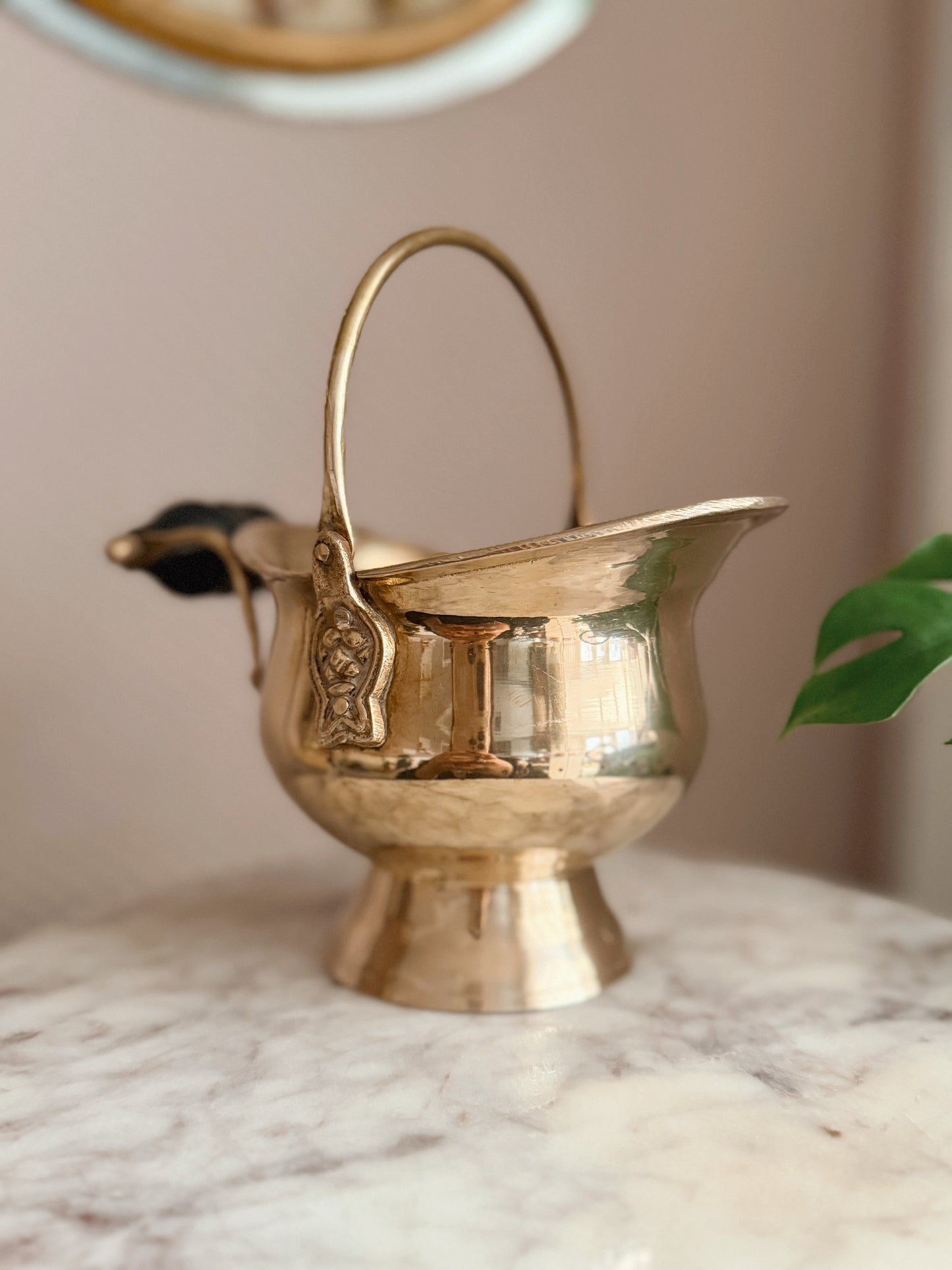 Vintage Brass Cauldron Pot