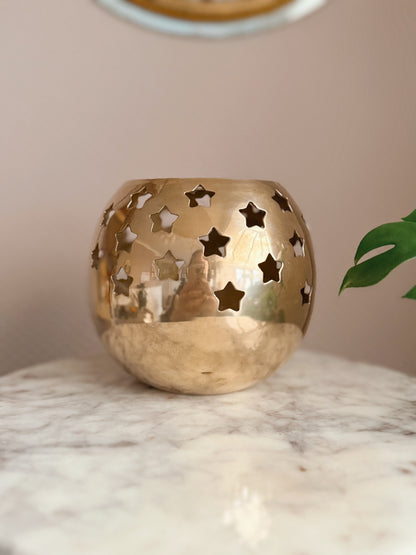 Vintage Large Brass Star Tealight Holder No.2