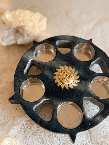 Vintage Celestial Sun Tealight Candle Holder