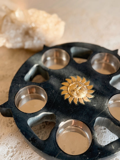 Vintage Celestial Sun Tealight Candle Holder