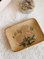 Vintage Brass + Floral Enamel Trinket Tray