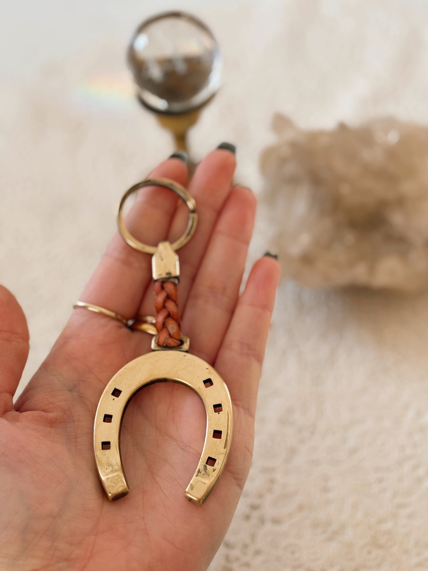 Vintage Hanging Brass Horseshoe