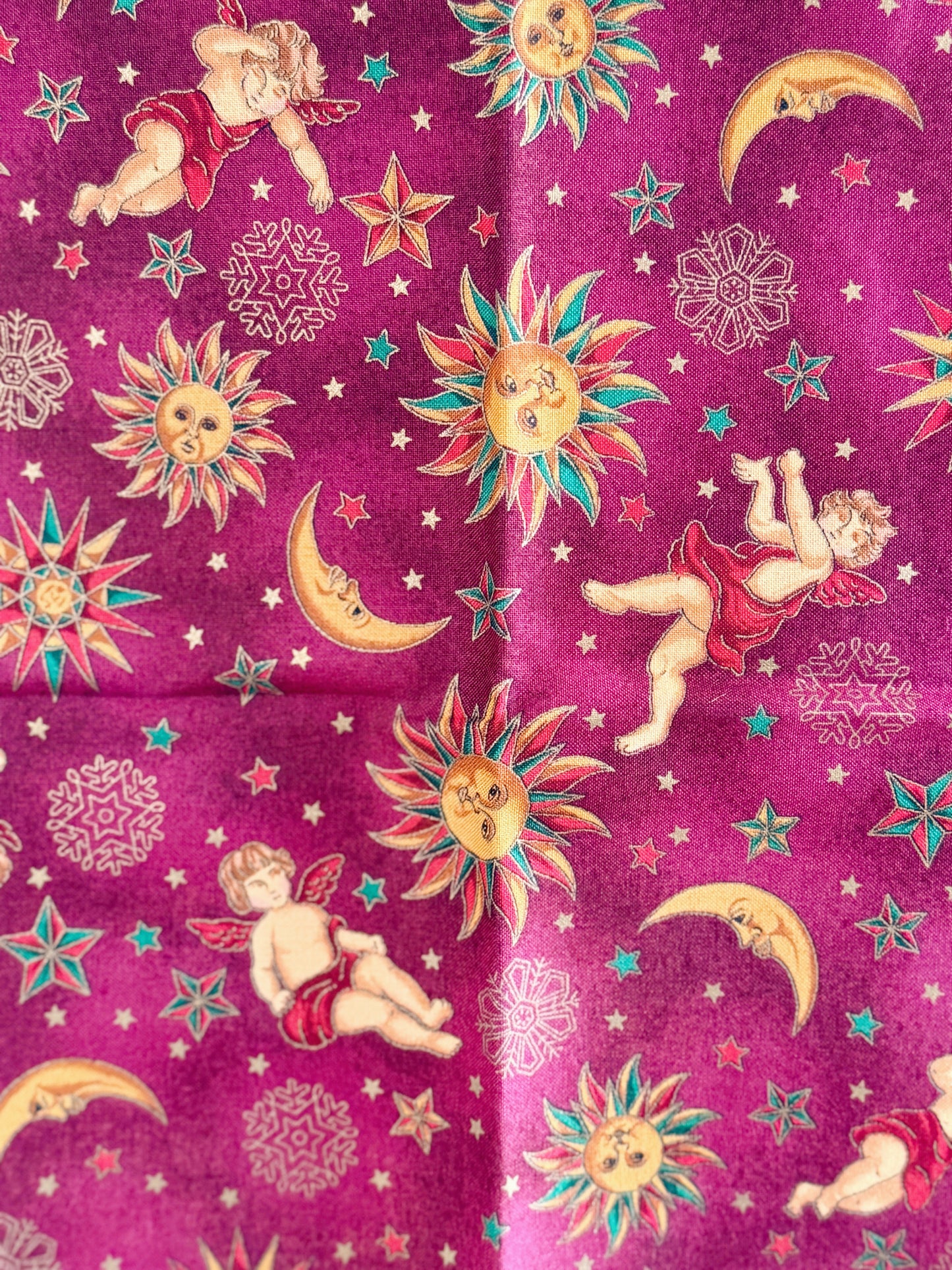 Vintage Purple Celestial Fabric