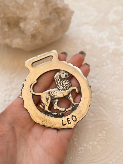 Vintage Brass Leo Medallion