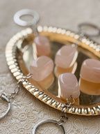 Rose Quartz Crystal Keyring