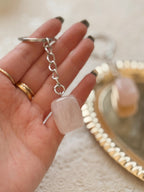 Rose Quartz Crystal Keyring