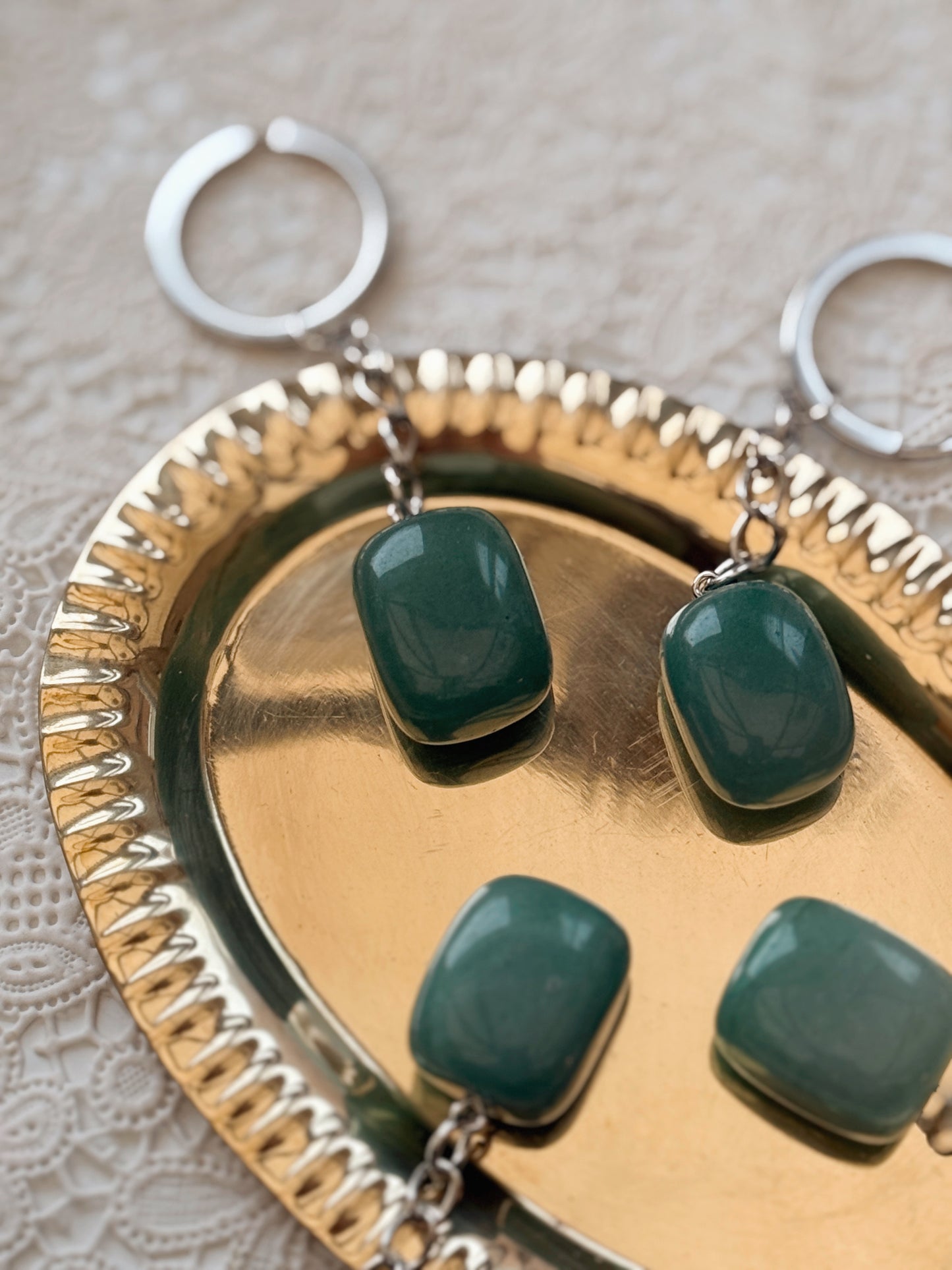 Green Aventurine Crystal Keyring