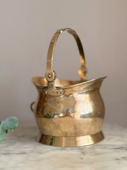 Vintage Brass Cauldron Pot