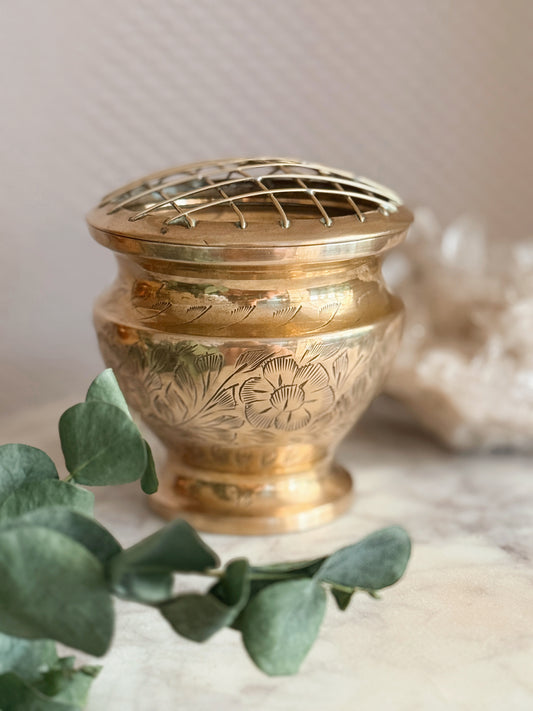 Vintage Small Brass Incense Burner