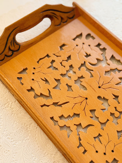 Vintage Carved Wood Tray (UK ONLY)