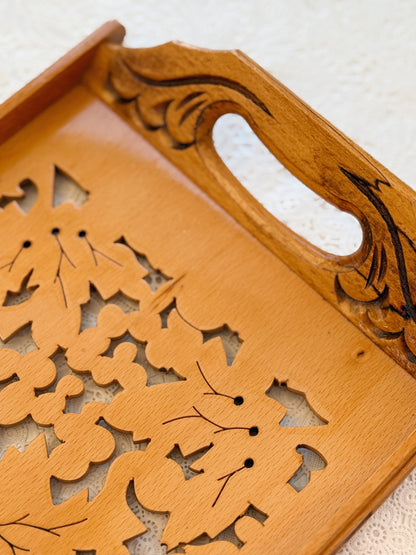 Vintage Carved Wood Tray (UK ONLY)