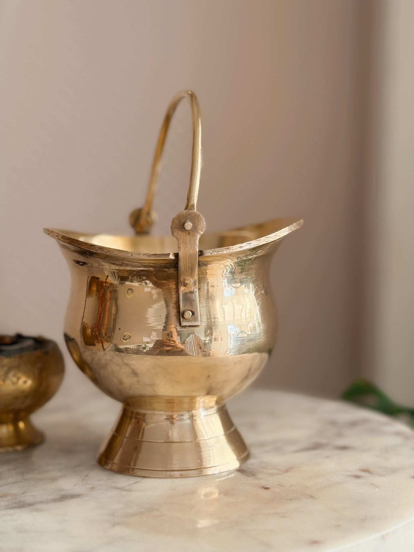 Vintage Brass Cauldron + Incense Pot