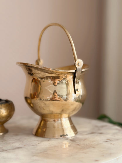 Vintage Brass Cauldron + Incense Pot