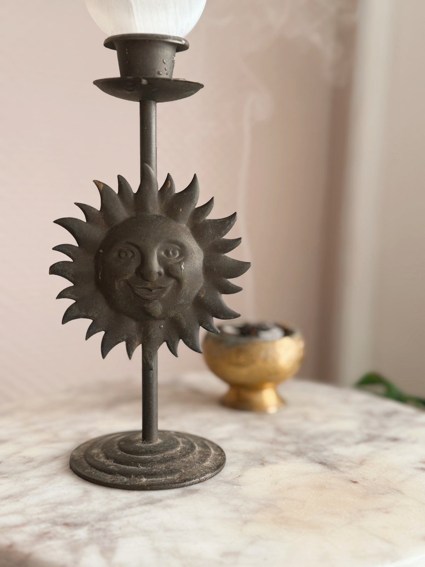 Vintage Sun Candlestick Holder