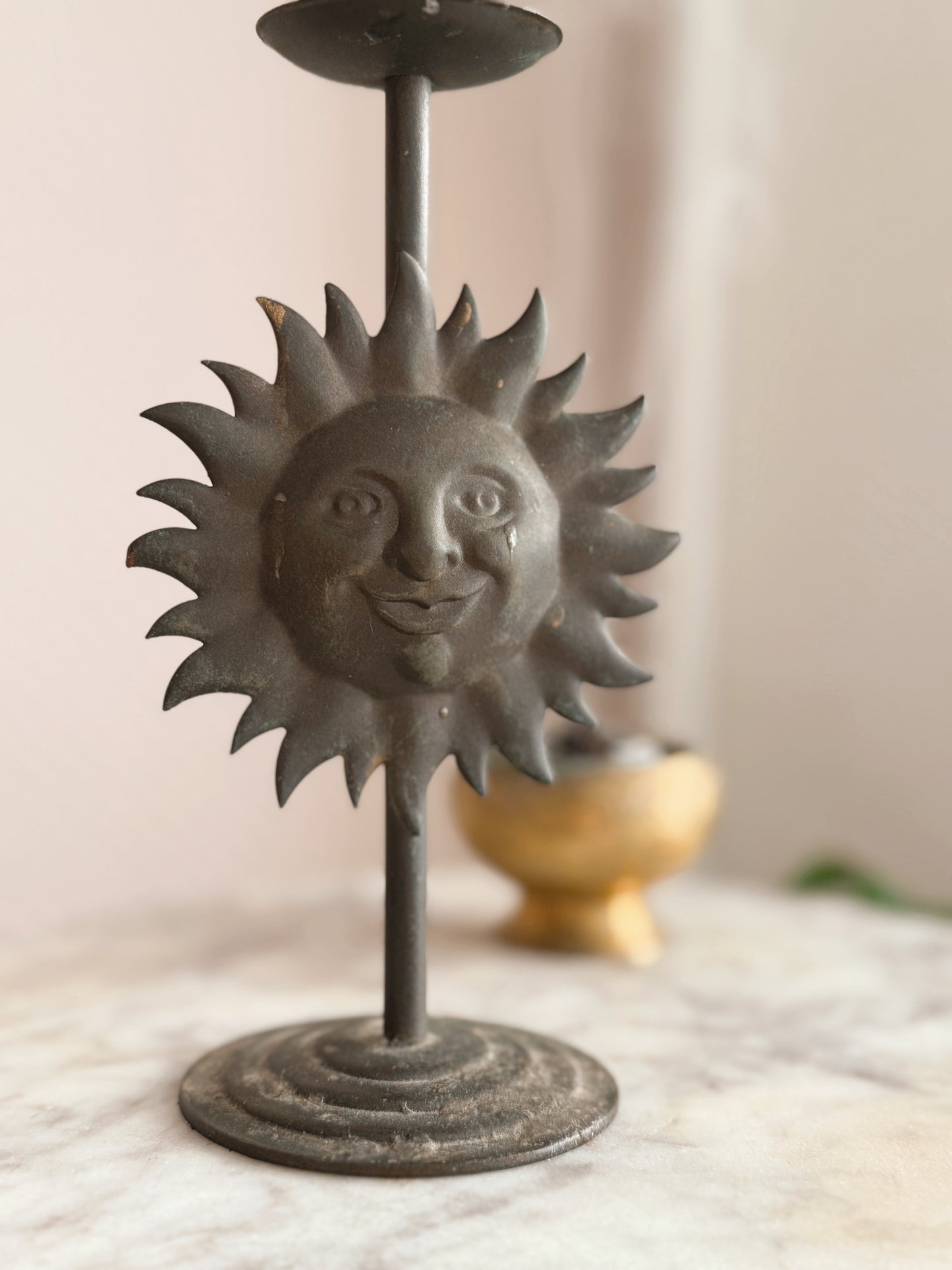 Vintage Sun Candlestick Holder