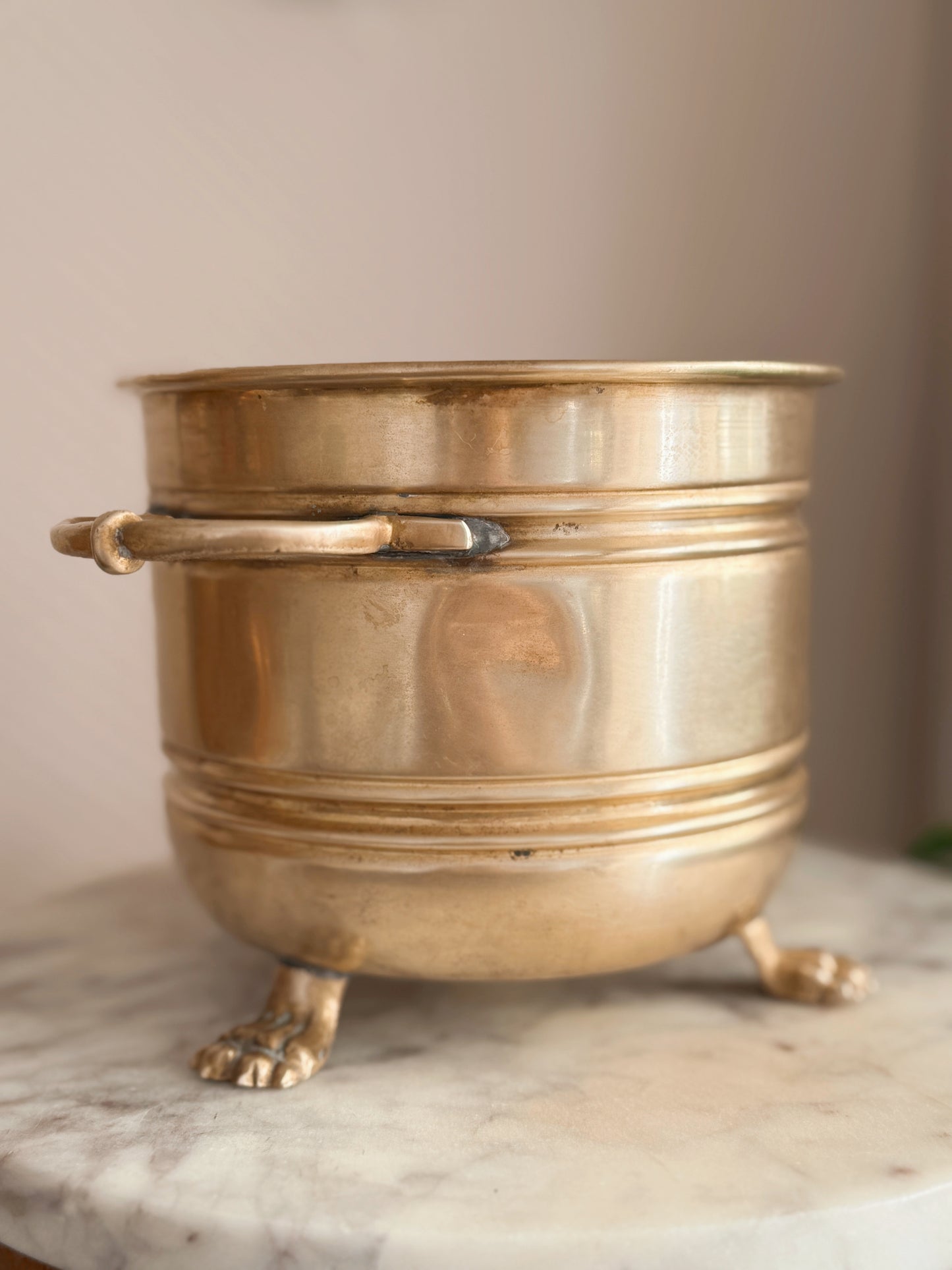 Vintage Brass Cauldron