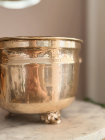 Vintage Large Brass Cauldron