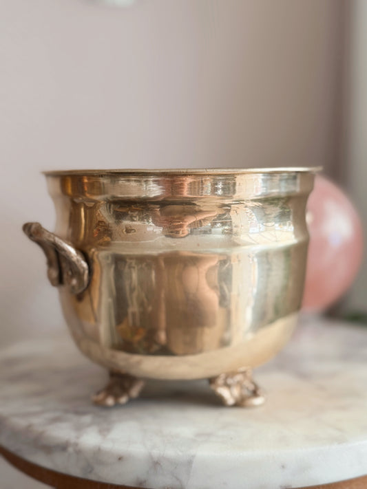 Vintage Medium Brass Cauldron