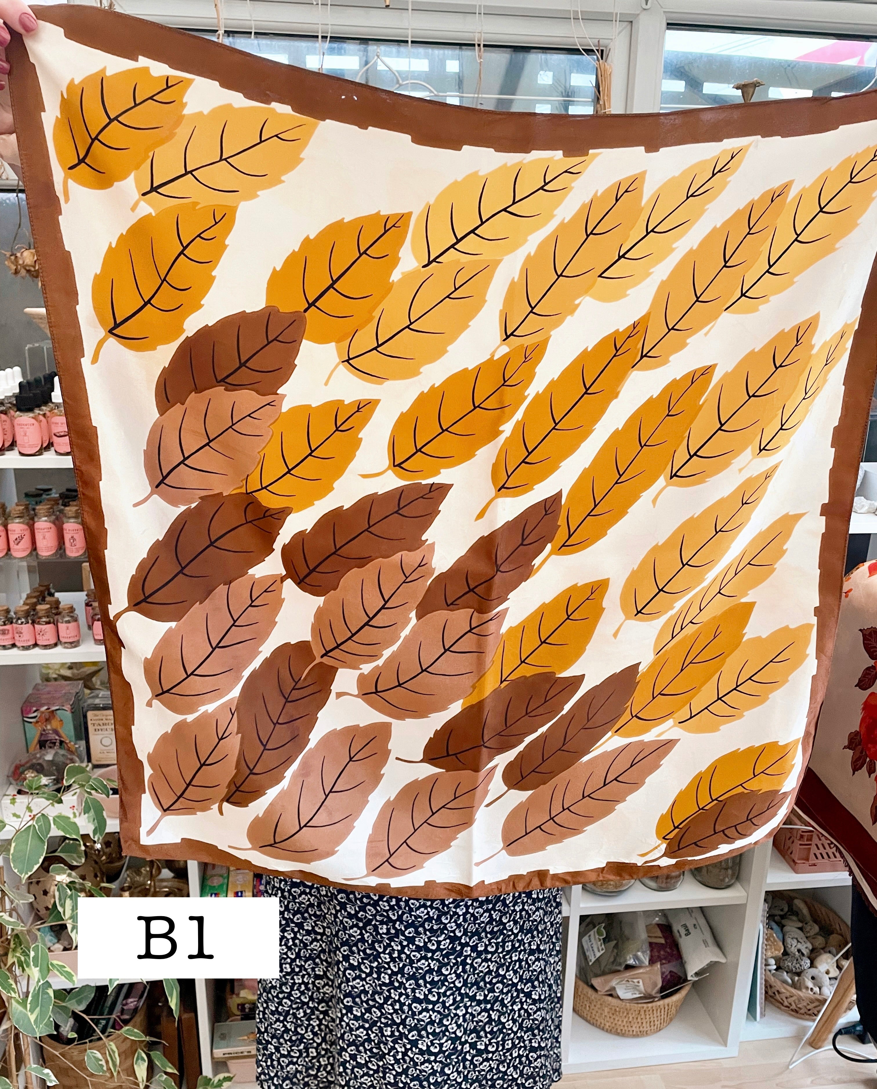 Vintage Witches Veil Scarf | Brown + Orange + Red