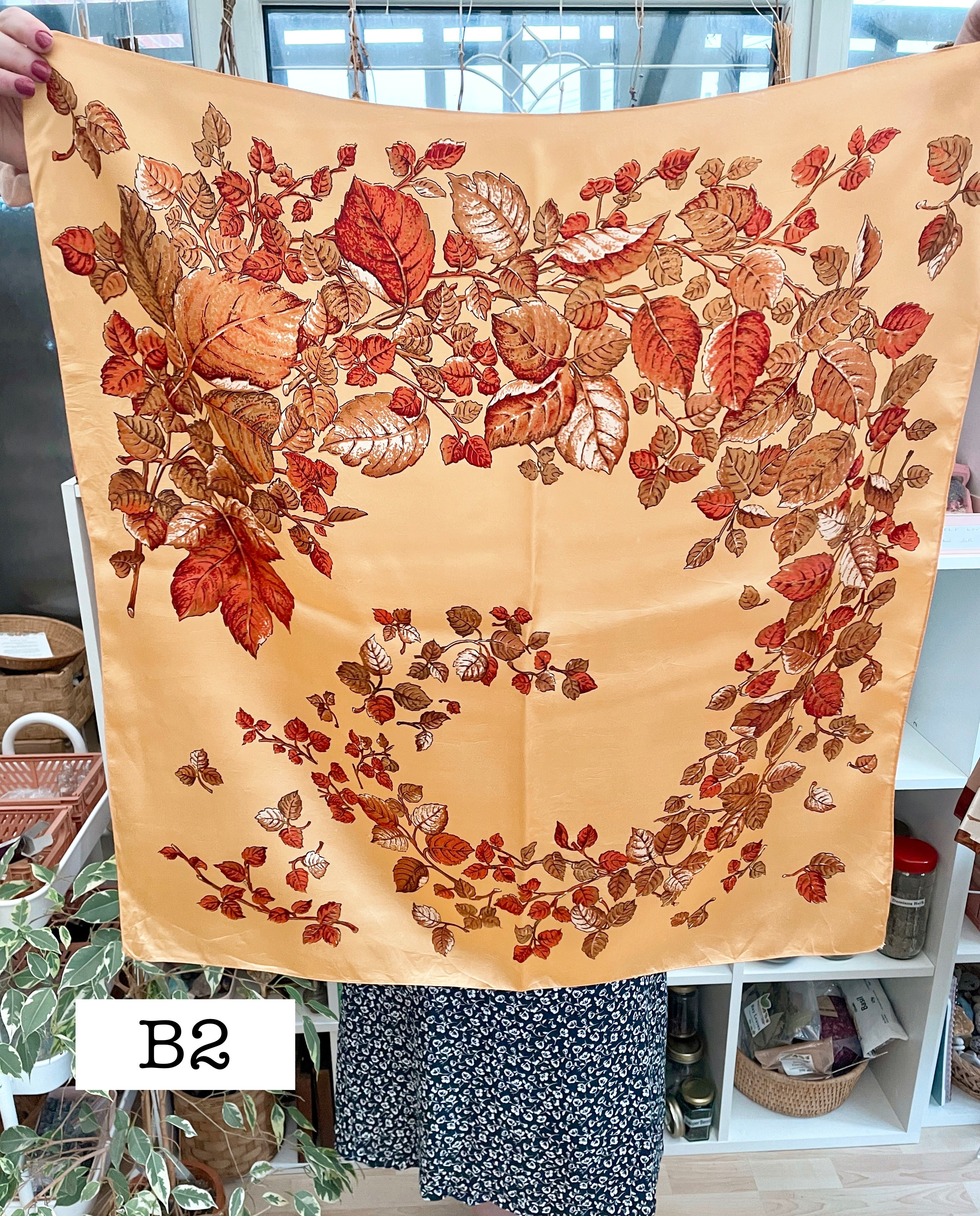 Vintage Witches Veil Scarf | Brown + Orange + Red