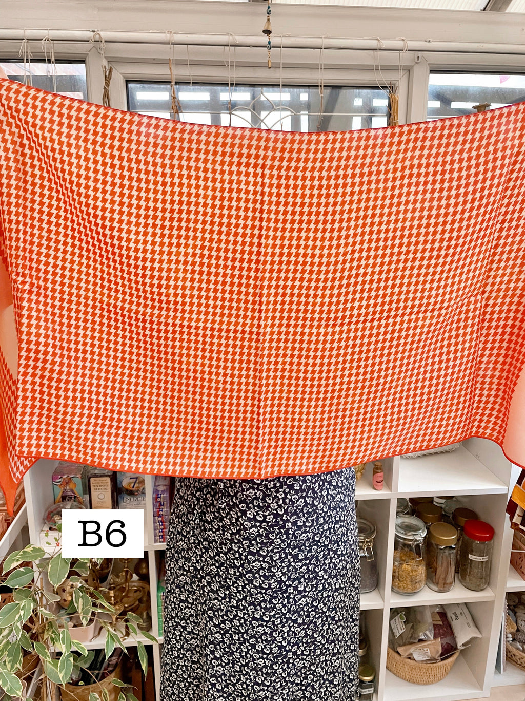 Vintage Witches Veil Scarf | Brown + Orange + Red