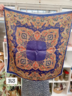 Vintage Witches Veil Scarf | Blue + Orange + Red + Brown