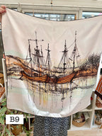 Vintage Witches Veil Scarf | Brown + Orange + Red