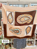 Vintage Witches Veil Scarf | Brown + Orange + Red