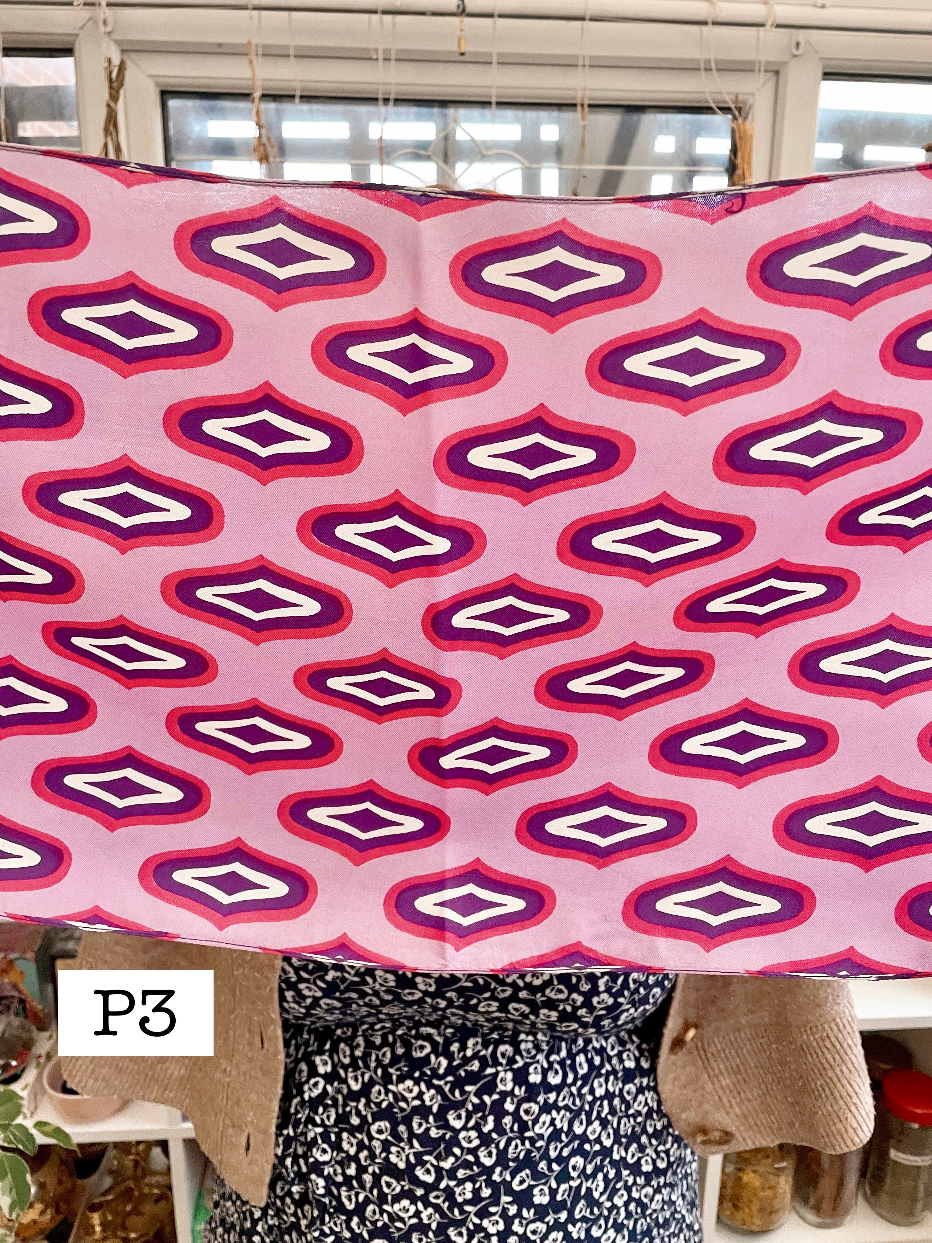 Vintage Witches Veil Scarf | Pink + Purple + Red