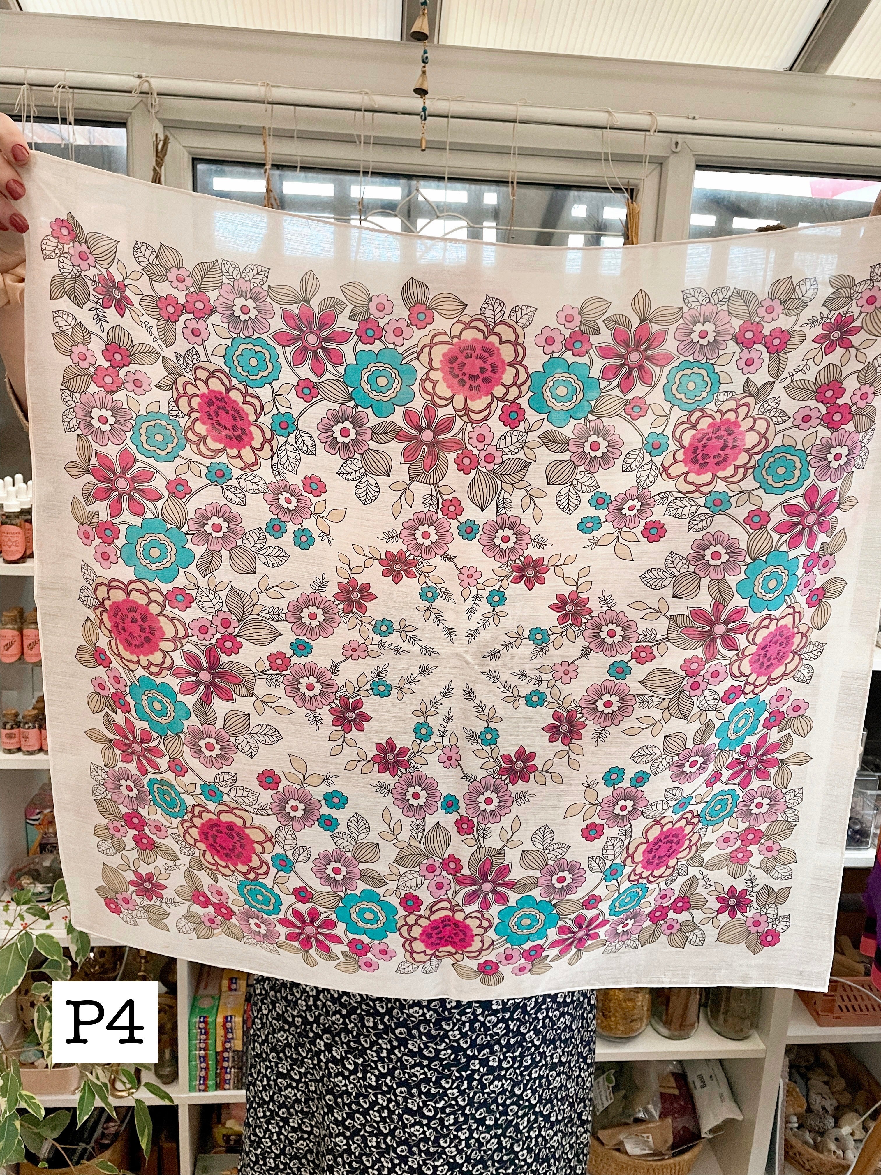 Vintage Witches Veil Scarf | Pink + Purple + Red