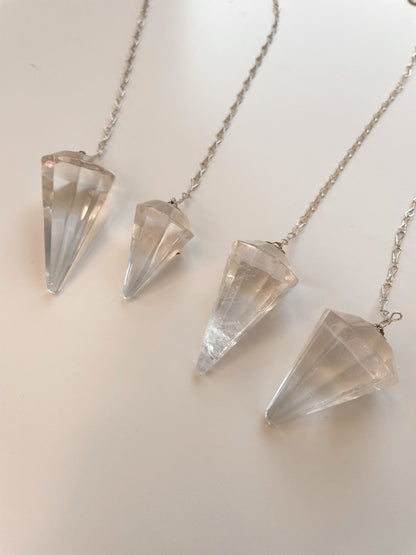 Brazilian Clear Quartz Pendulum.